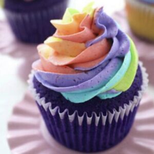 Rainbow Ube Cupcakes